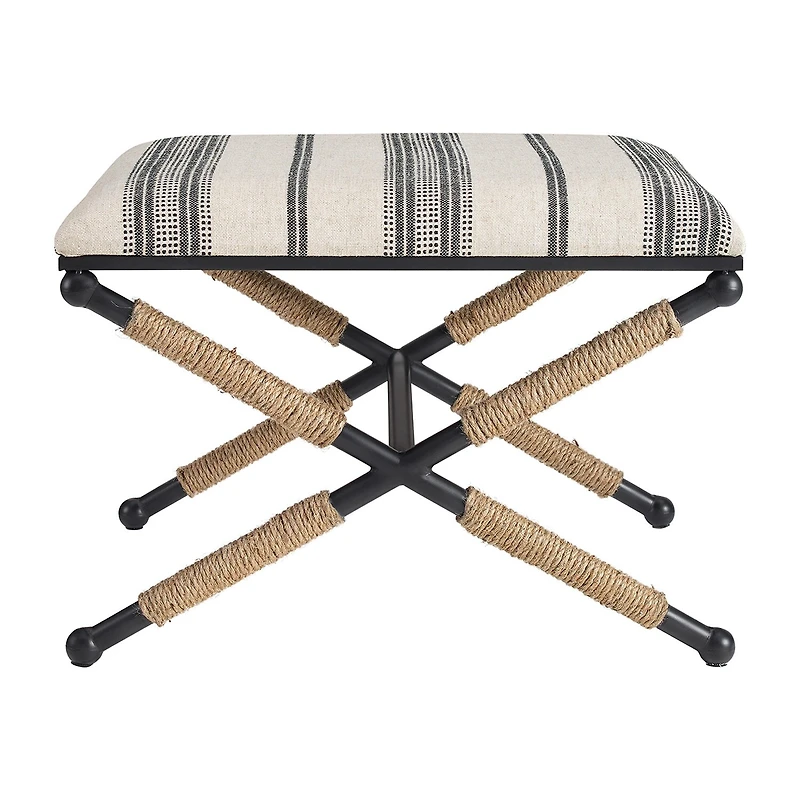 Linon Arjean Living Room Collection Upholstered Footstool