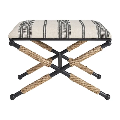 Linon Arjean Living Room Collection Upholstered Footstool