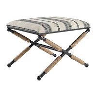 Linon Arjean Living Room Collection Upholstered Footstool