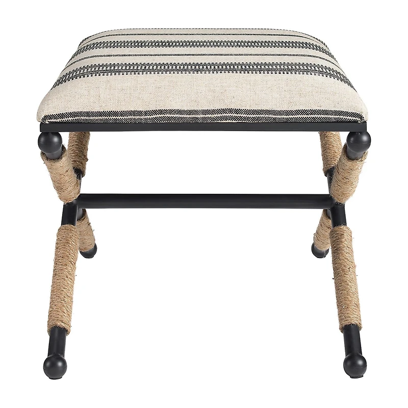 Linon Arjean Living Room Collection Upholstered Footstool