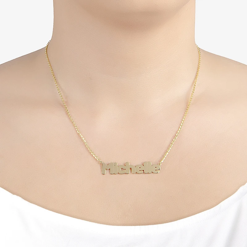Womens 14K Gold Over Silver Inch Name Necklace