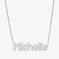 Womens Sterling Silver 18 Inch Name Necklace