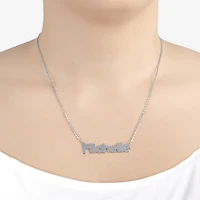 Womens Sterling Silver 18 Inch Name Necklace