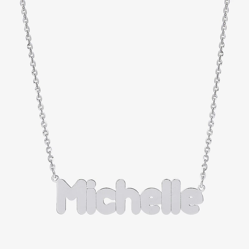 Womens Sterling Silver Inch Name Necklace
