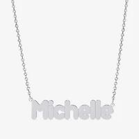 Womens Sterling Silver Inch Name Necklace