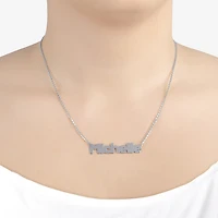 Womens Sterling Silver Inch Name Necklace