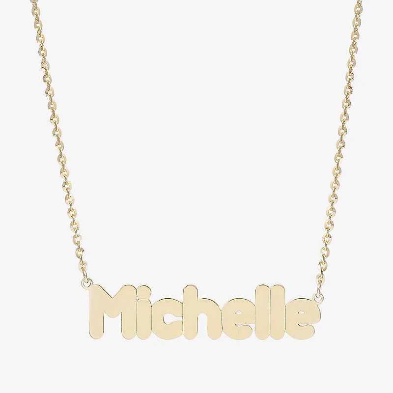 Womens 14K Gold Over Silver Inch Name Necklace