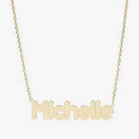 Womens 14K Gold Over Silver Inch Name Necklace