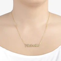 Womens 14K Gold Over Silver Inch Name Necklace