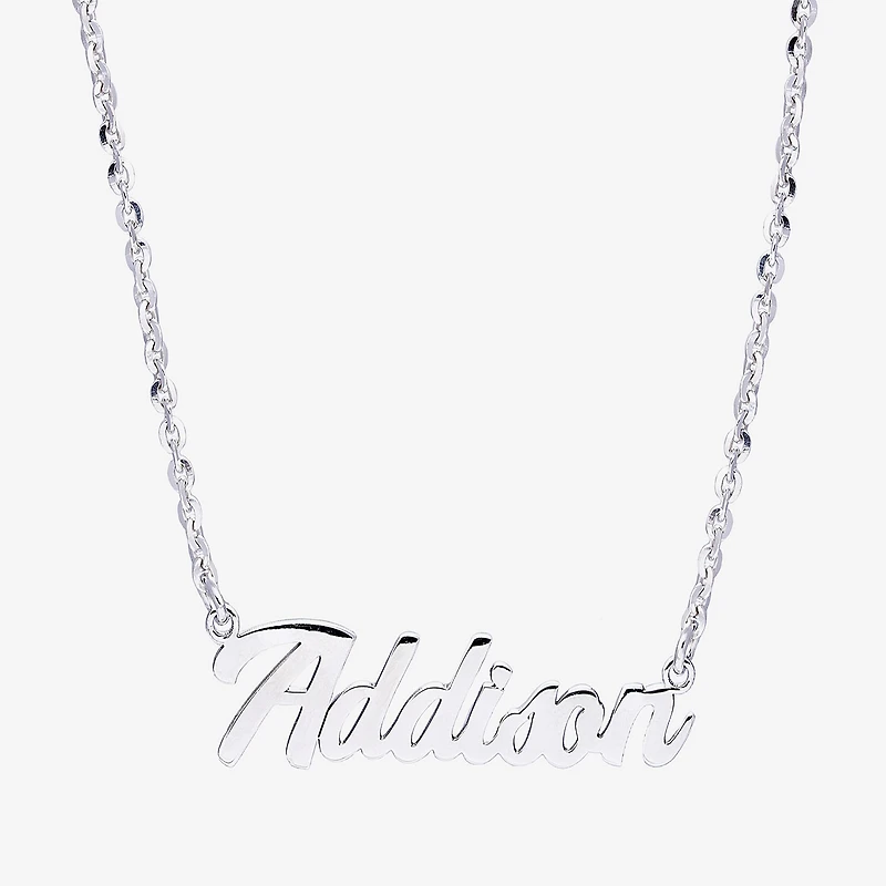 Womens Sterling Silver 16 Inch Name Necklace