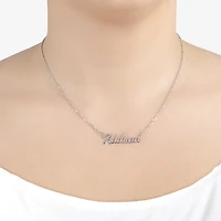 Womens Sterling Silver 16 Inch Name Necklace