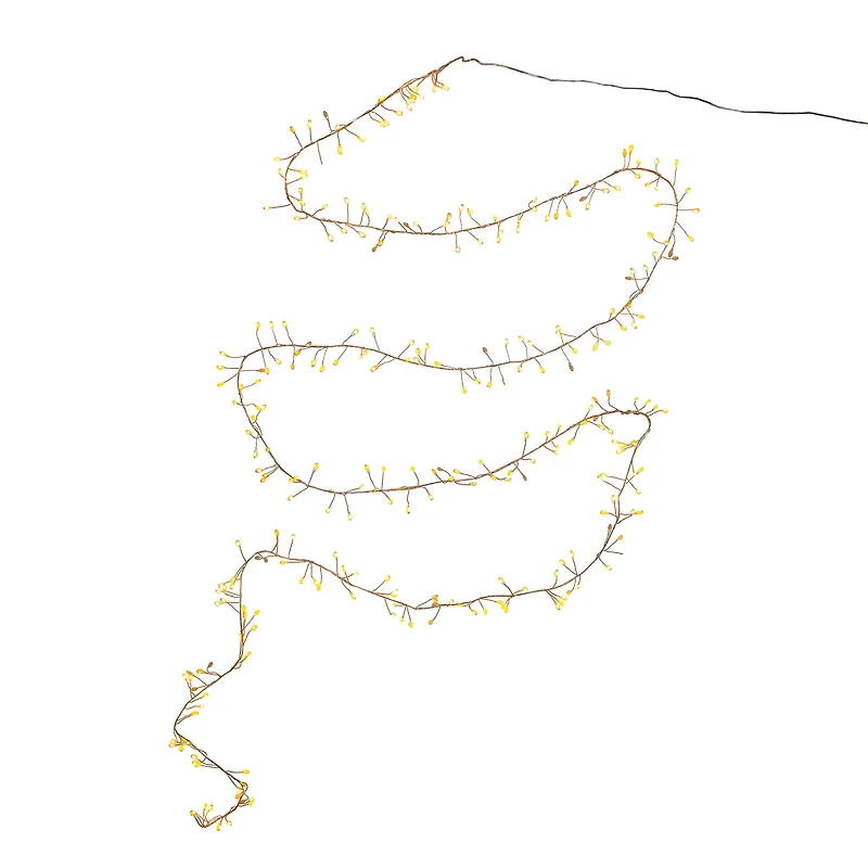 Kurt Adler 300-Light Cluster Garland with Classic White LED Twinkle Lights