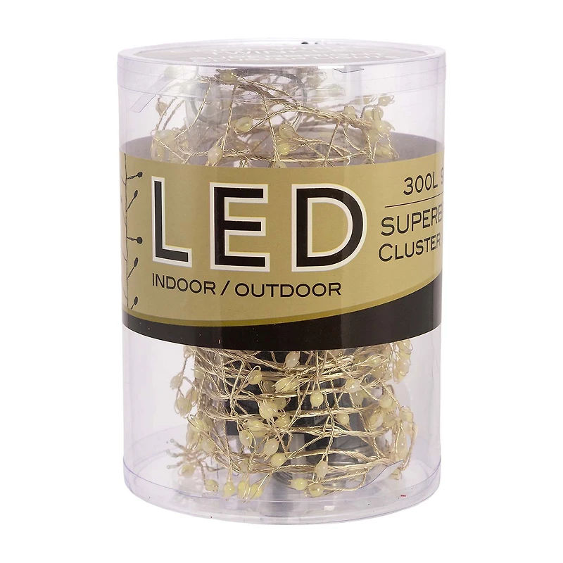 Kurt Adler 300-Light Cluster Garland Cool White LED Twinkle Lights