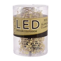 Kurt Adler 300-Light Cluster Garland Cool White LED Twinkle Lights