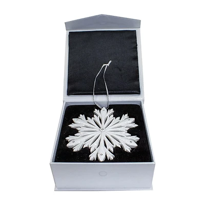Kurt Adler 4-Inch Elegant Snowflake Ornament with Swarovski Elements