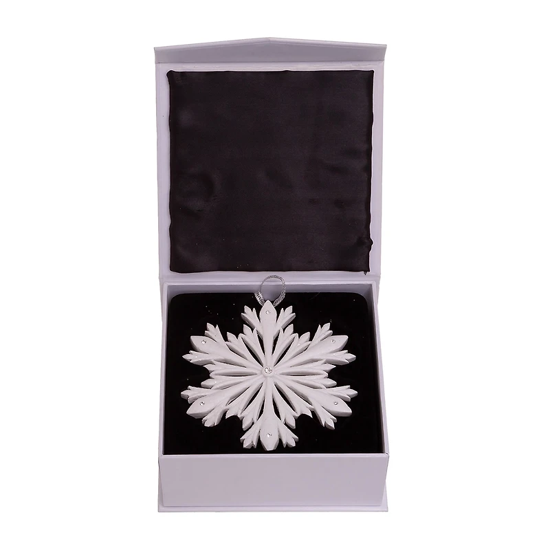 Kurt Adler 4-Inch Elegant Snowflake Ornament with Swarovski Elements