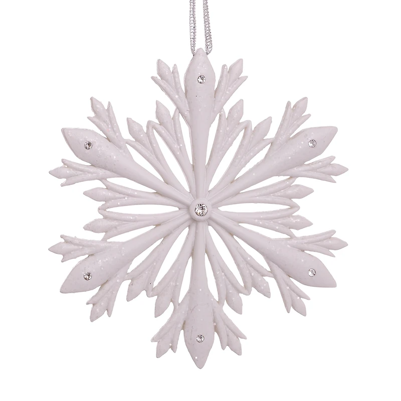 Kurt Adler 4-Inch Elegant Snowflake Ornament with Swarovski Elements