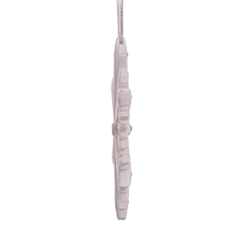 Kurt Adler 4-Inch Elegant Snowflake Ornament with Swarovski Elements