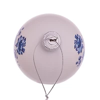 Kurt Adler 80MM Delft Blue Shiny Glass Ball Ornaments 6-Piece Set