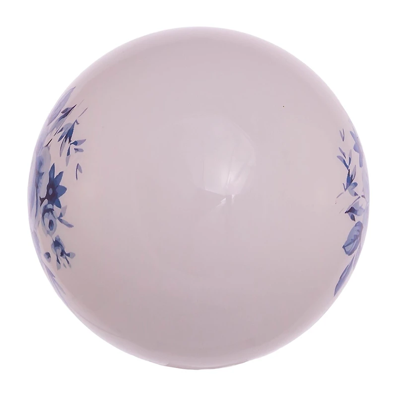 Kurt Adler 80MM Delft Blue Shiny Glass Ball Ornaments 6-Piece Set