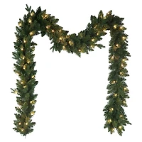Kurt Adler 9-Foot Pre-Lit Warm White LED Jackson Pine Garland