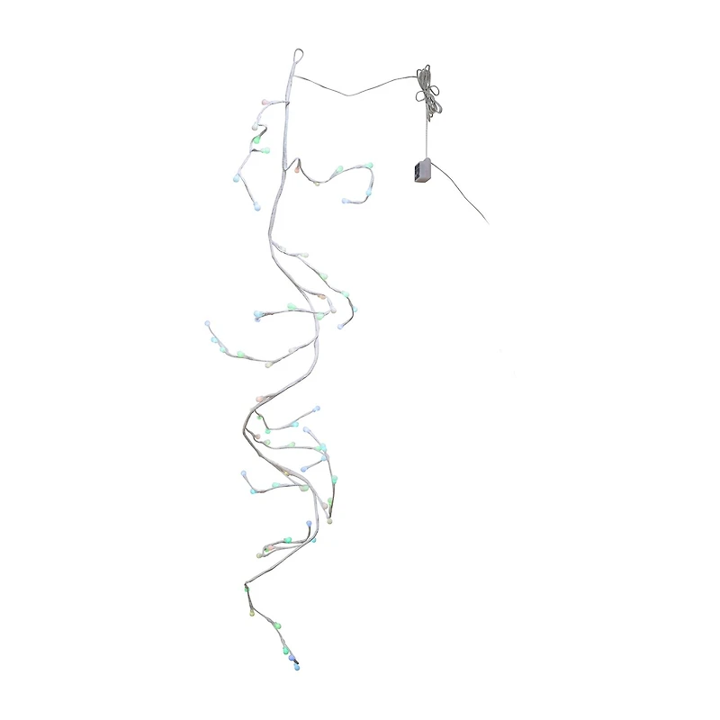 Kurt Adler 6-Foot 66-Light Gumball LED White Garland