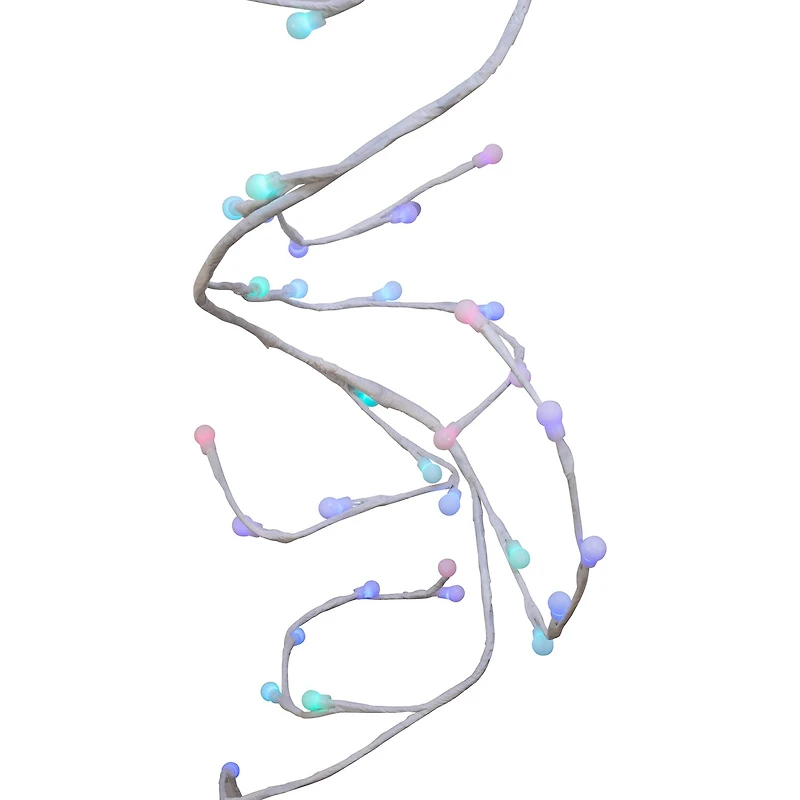 Kurt Adler 6-Foot 66-Light Gumball LED White Garland