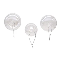 Kurt Adler 80MM Clear Iridescent Ball Onion and Teardrop Ornaments 3 Piece Set