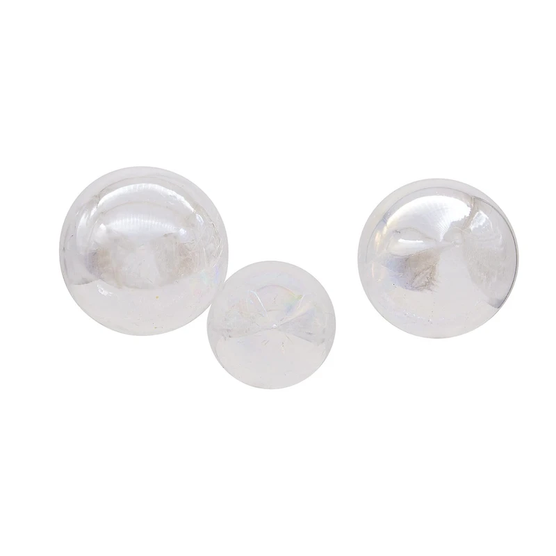 Kurt Adler 80MM Clear Iridescent Ball Onion and Teardrop Ornaments 3 Piece Set
