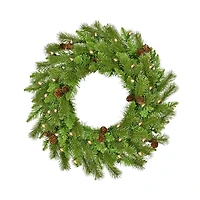 Kurt Adler 24-Inch Pre-Lit Clear Incandescent Pinecone Wreath