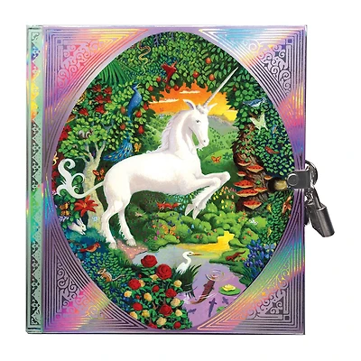 Eeboo Unicorn Hardcover Journal With Lock And Key Art Set