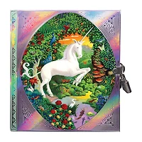 Eeboo Unicorn Hardcover Journal With Lock And Key Art Set