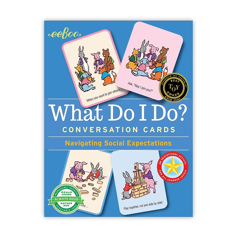 Eeboo What Do I Do? Conversation Flashcards 50-pc. Card Game