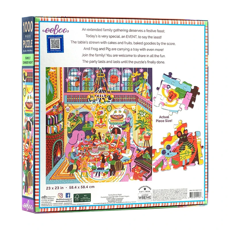 Eeboo Piece And Love Family Dinner Night 1000 Piece 1000-pc. Puzzle