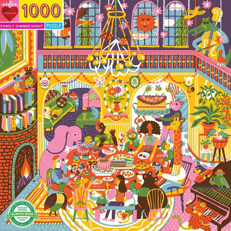 Eeboo Piece And Love Family Dinner Night 1000 Piece 1000-pc. Puzzle