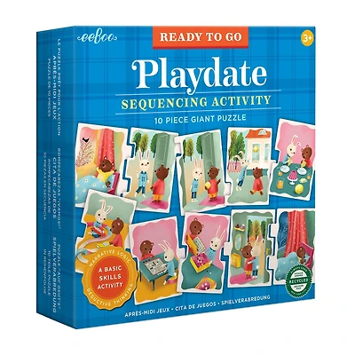 Eeboo Ready To Go Puzzle - Playdate - Sequencing Activity Ages 3 And Up 10-pc. Puzzle