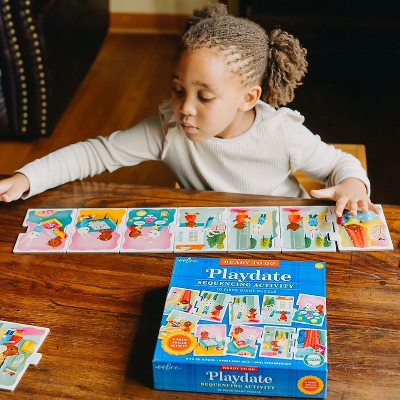Eeboo Ready To Go Puzzle - Playdate - Sequencing Activity Ages 3 And Up 10-pc. Puzzle