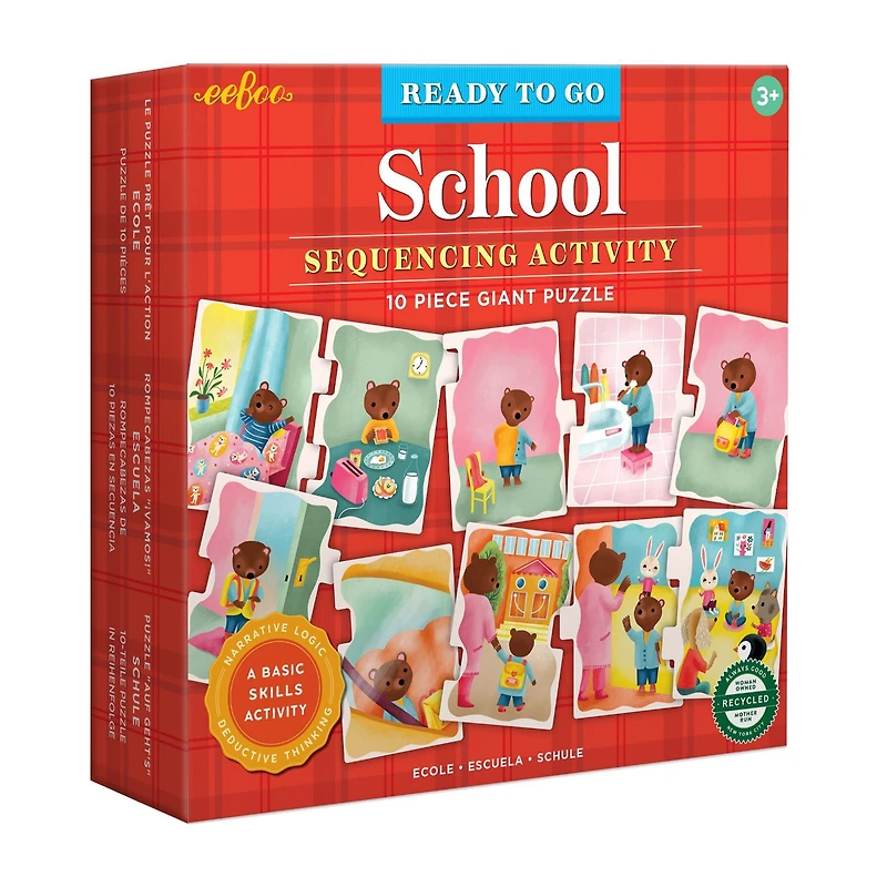 Eeboo Ready To Go Puzzle - School - Sequencing Activity 10-pc. Puzzle
