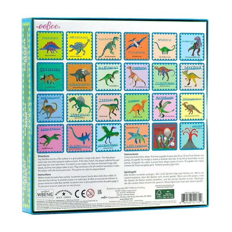 Eeboo Shiny Dinosaur Is A Gender Neutral Memory Matching Game Brain Game