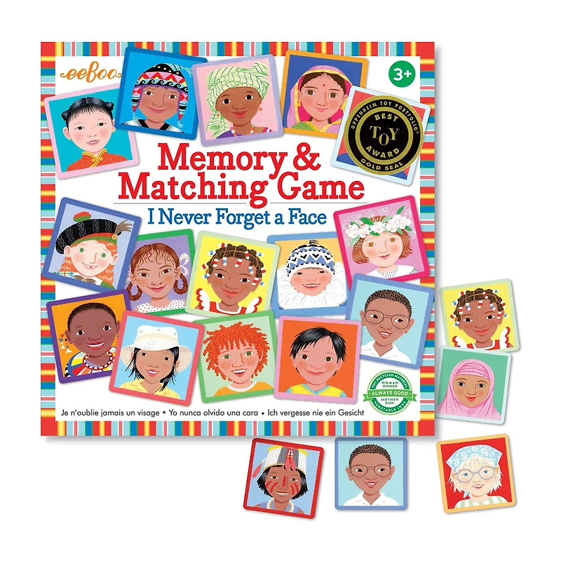 Eeboo I Never Forget A Face Memory And Matching Game 48-pc. Puzzle