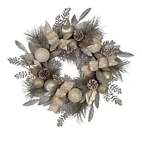 Kurt Adler Gold And Champagne Rattan Wreath