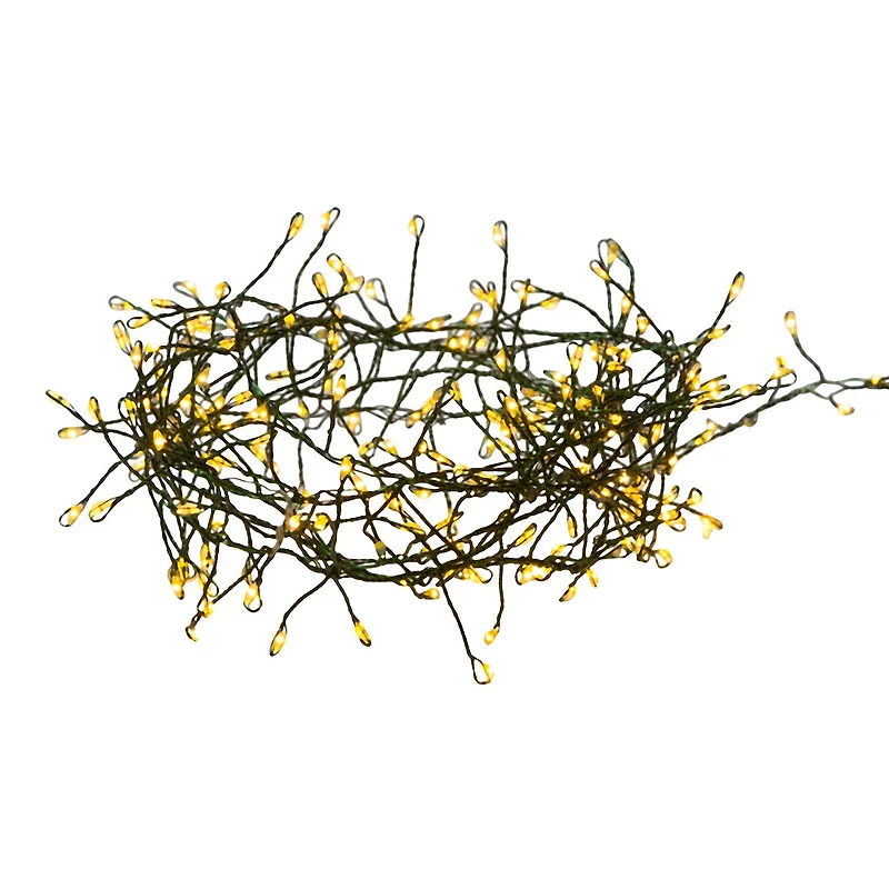 Kurt Adler 240-Light Twinkle Cool White LED LED Cluster Garland with Green Wire