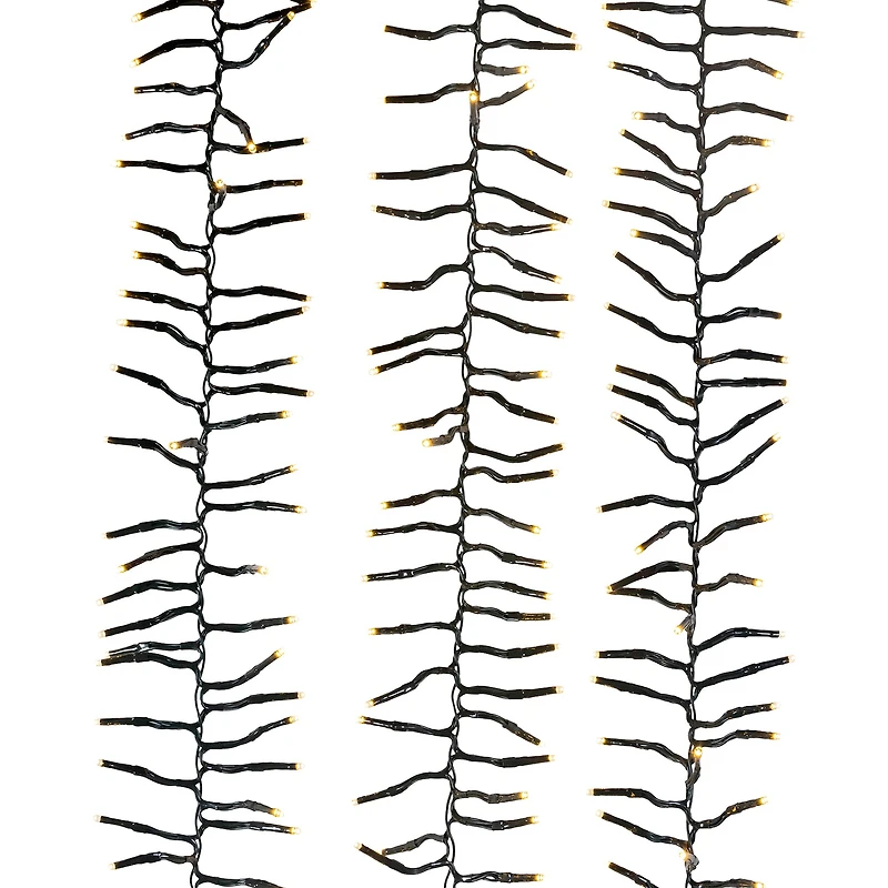 Kurt Adler 480-Light 16-Foot Connectable Warm White LED Cluster Garland