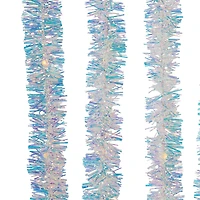 Kurt Adler 32.8-Foot Battery-Operated Iridescent Tinsel Garland with 100 Warm White Lights