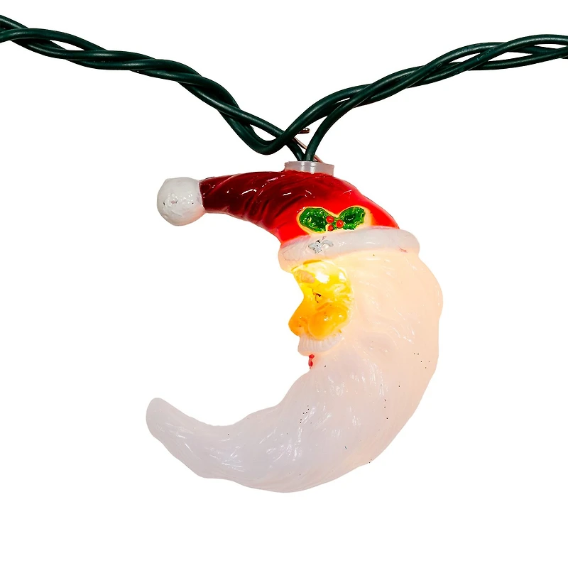 Kurt Adler UL 10-Light Santa Moon Face Light Set