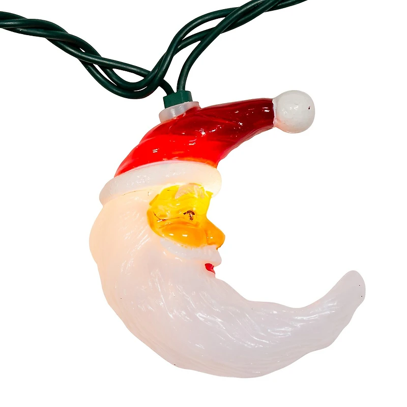 Kurt Adler UL 10-Light Santa Moon Face Light Set
