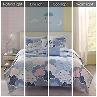 Intelligent Design Bliss Reversible 100% Cotton Quilt Set With Throw Pillows