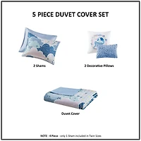 Intelligent Design Bliss 100% Cotton Duvet Cover Set with Decorative Pillows