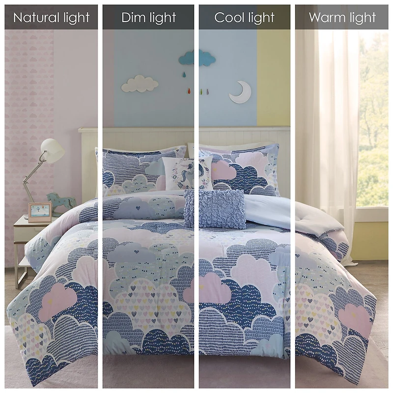 Intelligent Design Bliss 100% Cotton Duvet Cover Set with Decorative Pillows