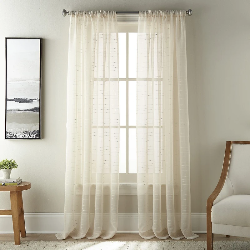 Stratford Park Jenna Rod Pocket Sheer Set of 2 Curtain Panel